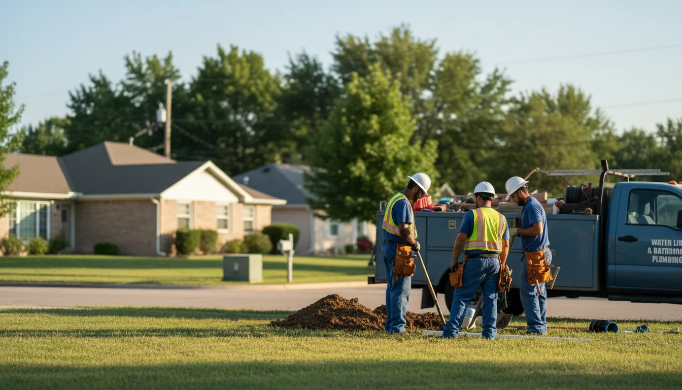 Residential water line and bathroom plumbing service in Huddy, KY